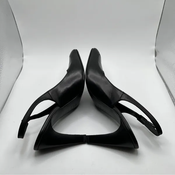 Via Spiga Italy Women's Pump VTG 90’s black leather pointy toe slingback size 6 - Image 8