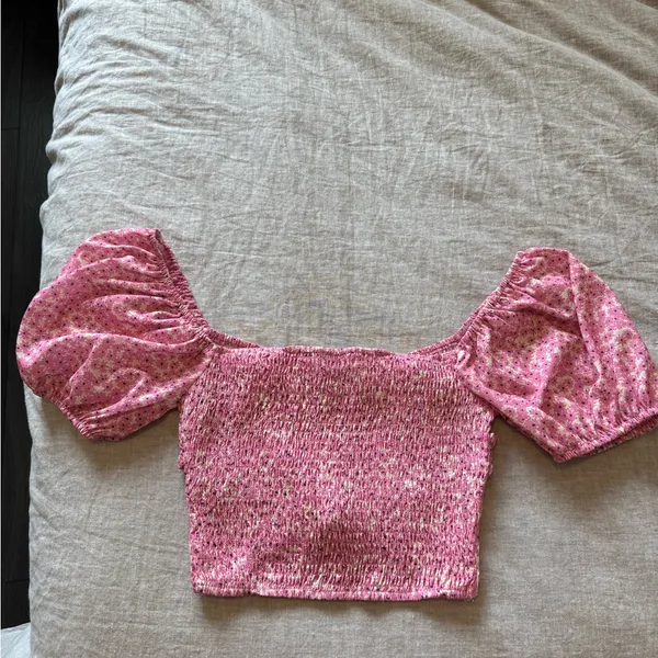 Hello Molly Smocked Pink Floral Top - Image 4