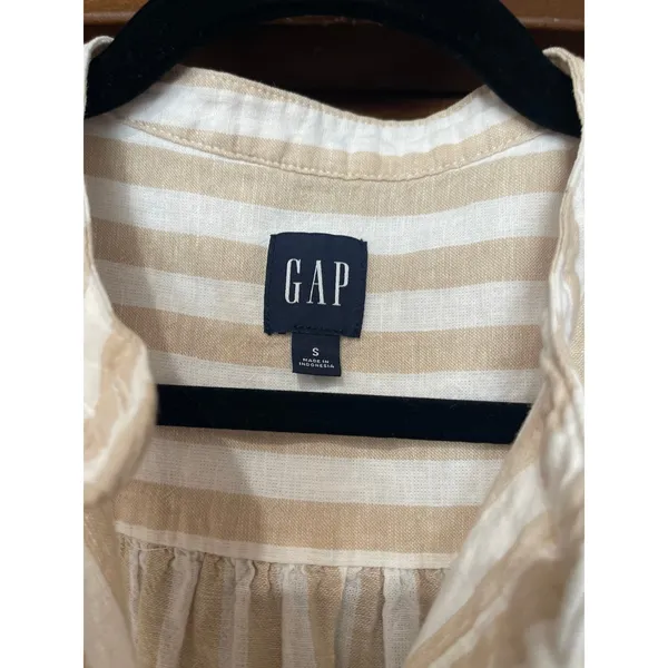 GAP linen cotton blend button-down shirt dress small - Image 2
