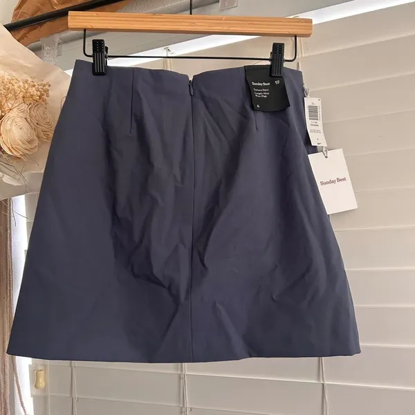 Aritzia Sunday Best Tatiana Mini Skirt Navy Preppy Size 6 NWT - Image 3