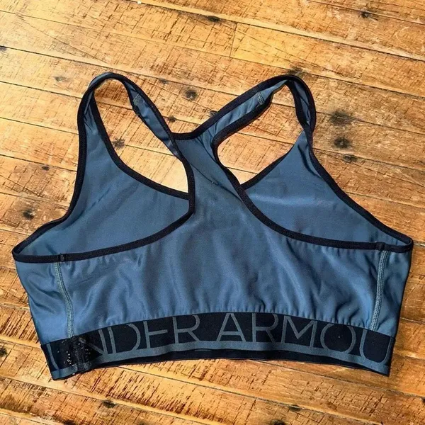 Under Armour gray & black racerback Athleisure sports bra - Image 2