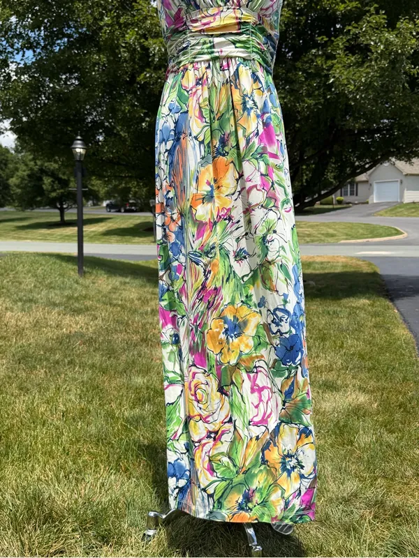 NEW Jonathan Martin Floral Maxi Dress 6 Resort Cruise Autumn Wedding Guest Dress - Image 5