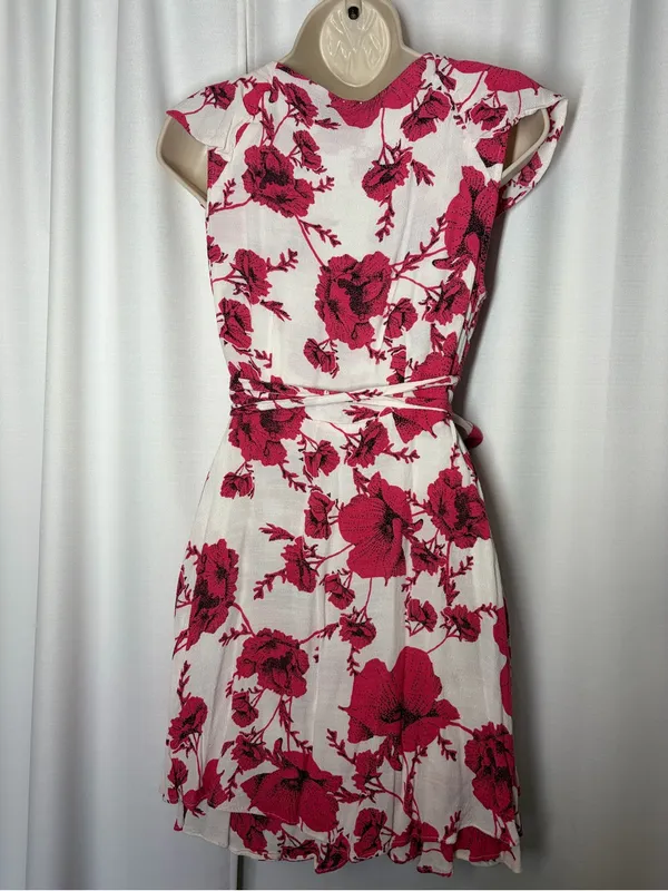 Free People French Quarter Floral Print Mini Wrap Dress Womens Sz S Boho Beach - Image 6