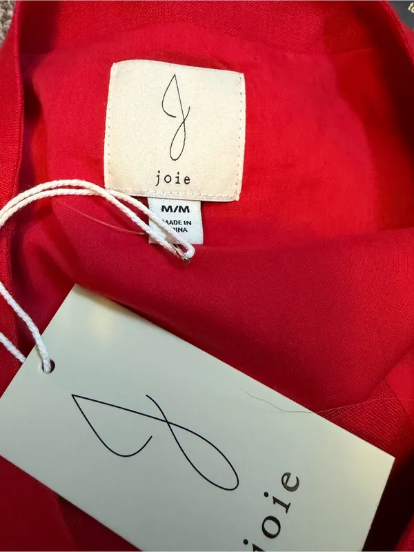Joie Red Linen Blend Vest NWT button down - Image 6