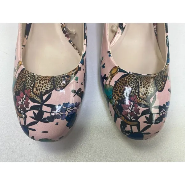 Zara Basic Tropical Animal Floral Pink Block Heel EU Size 36 (us size 6) NEW - Image 5