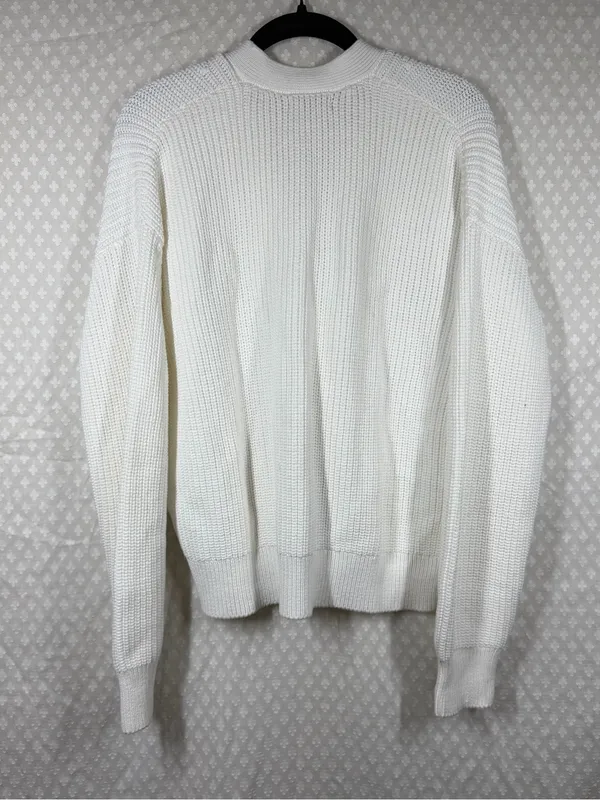 Quince White Organic Cotton Fisherman Boxy‎ Cropped Cardigan - Image 6