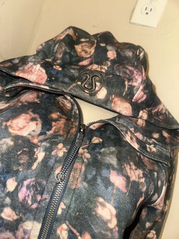 Lululemon Floral Print Athletic Hoodie Jacket - Image 2