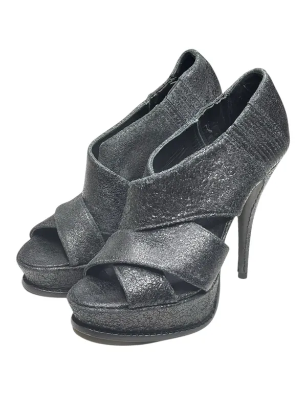 Elizabeth and James 𒀭 Milla Platform Stiletto Heel Sandal 𒀭 Black Sheen 𒀭7.5M - Image 8
