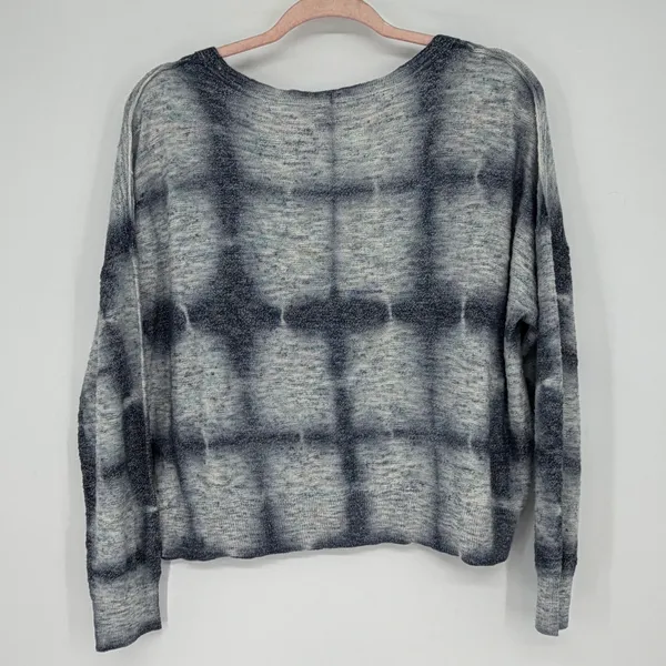 Pilcro Anthropologie Blue Tie Dye Linen Blend Cardigan Sweater‎ Boxy Oversized S - Image 2