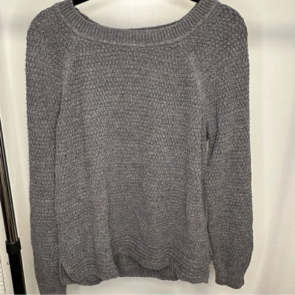 Old Navy Dark Gray Heathered Cozy Shaker-Stitch Pullover Sweater - Image 4