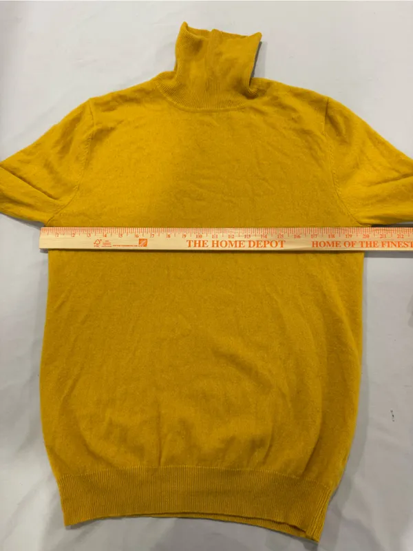 JOHN HENRIC Yellow Turtleneck 100% cashmere Sweater Large - Image 6