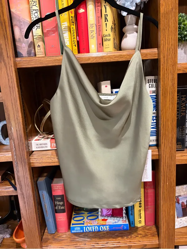 bishop + young olive green cowl neck cami - Image 2