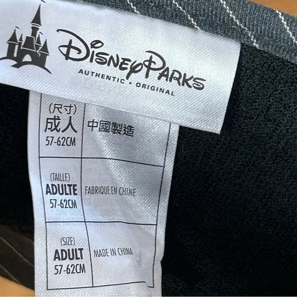 DISNEY PARKS Mickey Mouse Black And White Pinstripe Sun Visor Adjustable Size OS - Image 5