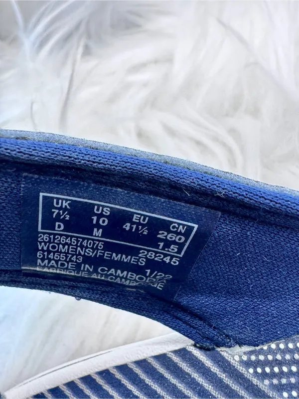 Clarks Navy Adjustable thong sandals flat cloudsteppers comfortable size 10 - Image 8