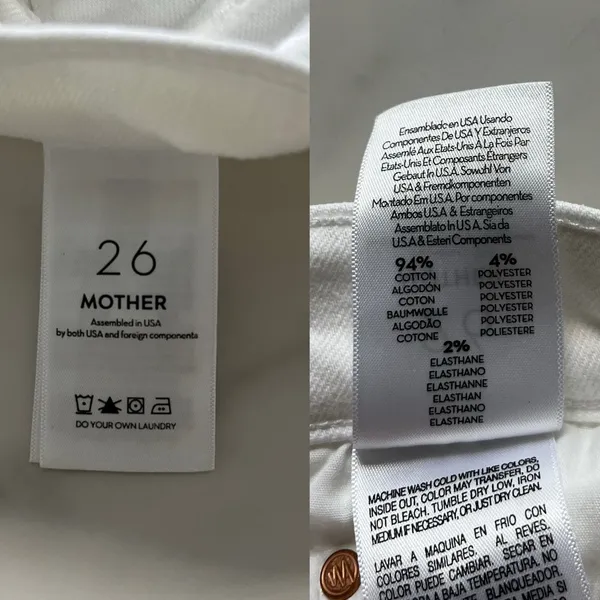 Mother Denim White High Waisted Rider Ankle Jeans Fairest Of Them All Size 26 - Image 7
