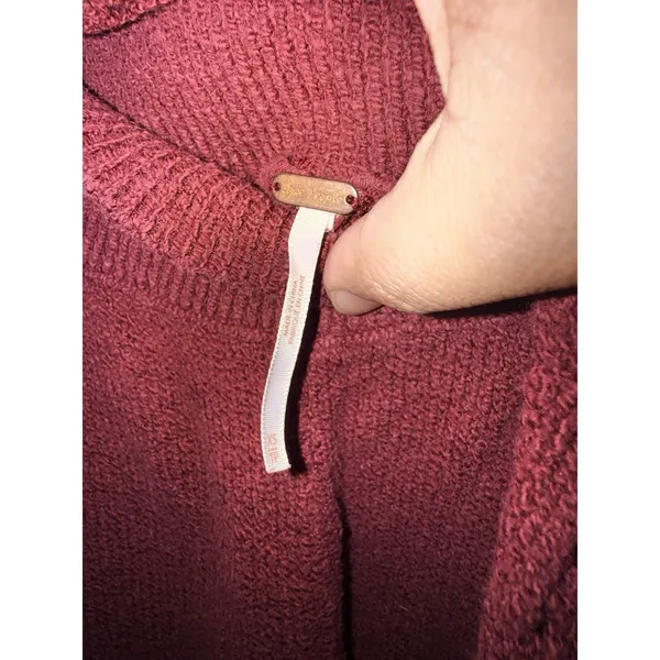 Free People‎ Women's Around The Clock Knit Sweater Pants Set Maroon Size XS H - Image 7