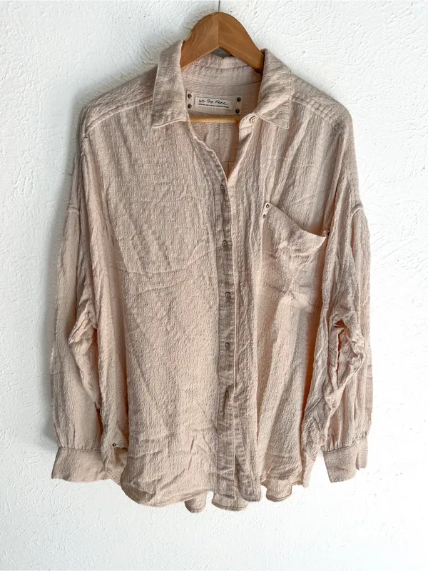 Free People We The Free Hidden Valley Oversized Buttondown Medium - Image 3