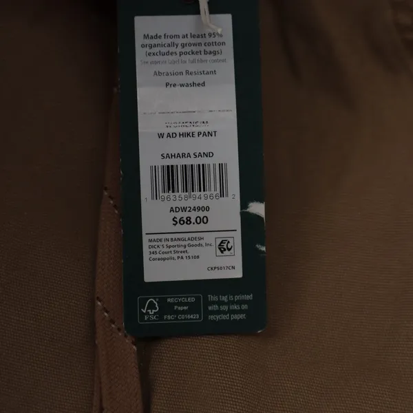 Alpine Design Womens Sahara Sand Hike Pant Organic Cotton Tan Size M NEW - Image 4