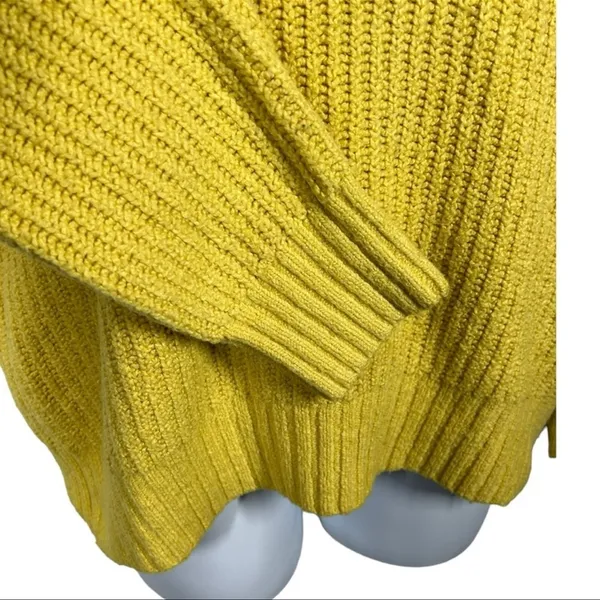 American Eagle Mustard Gold Chunky Knit Sweater Medium Oversized Fall - Image 3