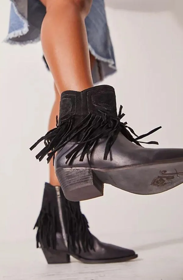 🆕 Free People | Lawless Fringe Western Boot | Black | Size: 8.5 - Image 10
