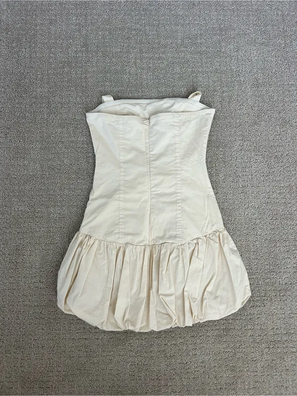 Edikted Cream Halter Bubble Mini Dress Size XS! - Image 3