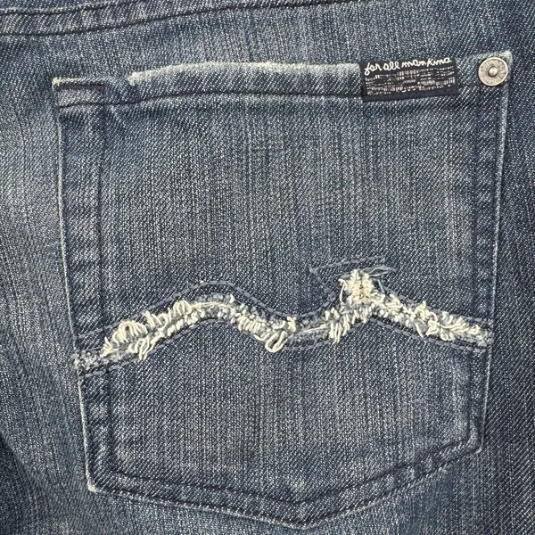 7 For All Mankind Bootcut Jeans Womens 31 Medium Wash Mid Rise Boho Casual Denim - Image 5