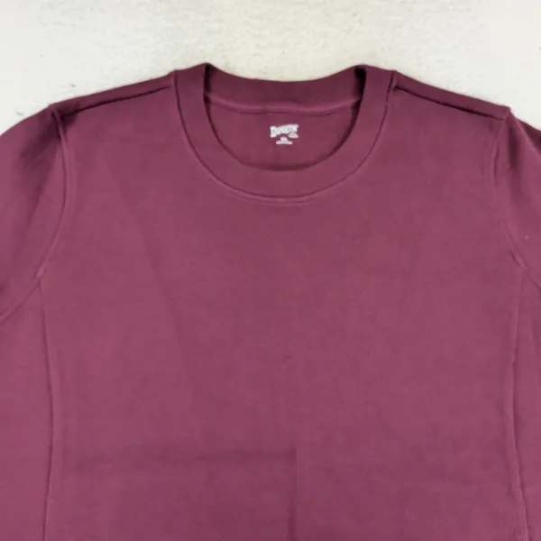 Duluth Trading Womens XXL Burgundy Cotton Rib Crewneck‎ Sweatshirt Pockets 20929 - Image 3