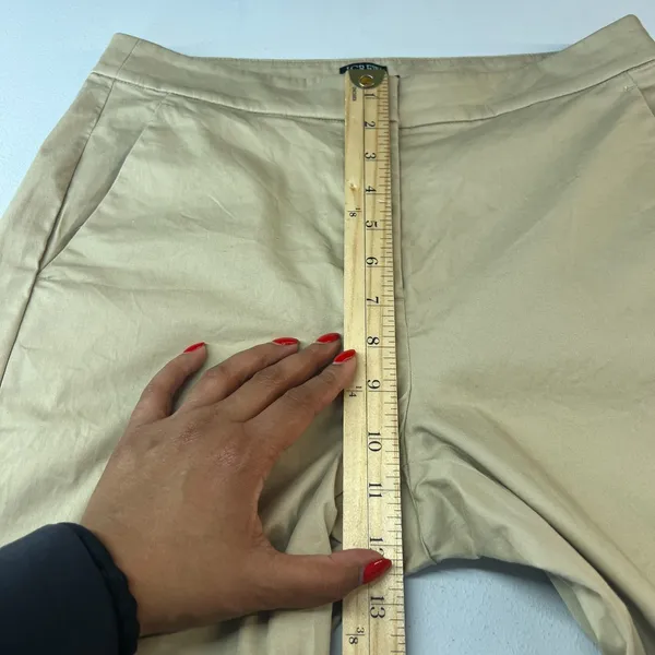 J.Crew Kate Dress Pants‎ Women 6 Beige Cotton Mid Rise Formal Straight Leg - Image 11
