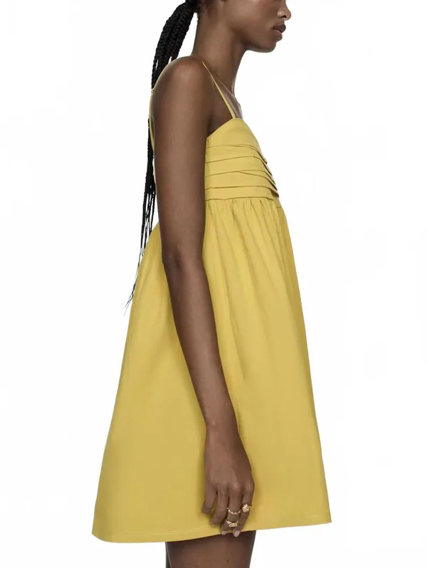 Mango Draped Neckline Dress NWT Yellow Size 2 / XS - Image 4