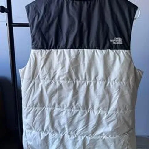 The North Face Womens Puffer Vest XL White Black Colorblock Full Zip NF0A529Q - Image 4