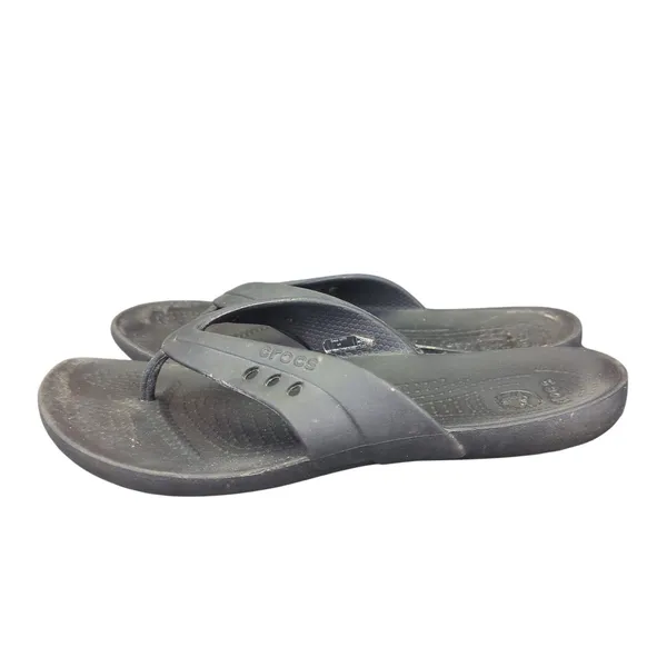 Crocs Womens Kadee Flip Flops Thong Sandals Black 9 Comfortable Casual‎ 14177 - Image 4