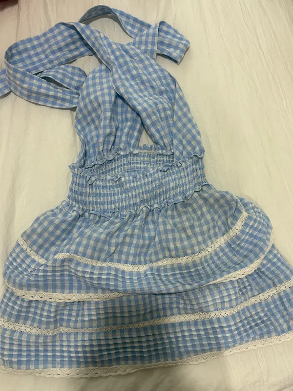 Gingham dress Blue - Image 2