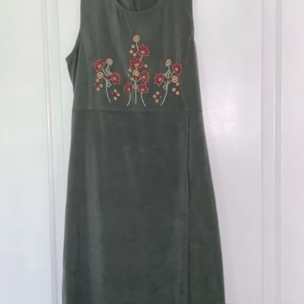 Tip Top vintage green floral maxi dress size small - Image 5