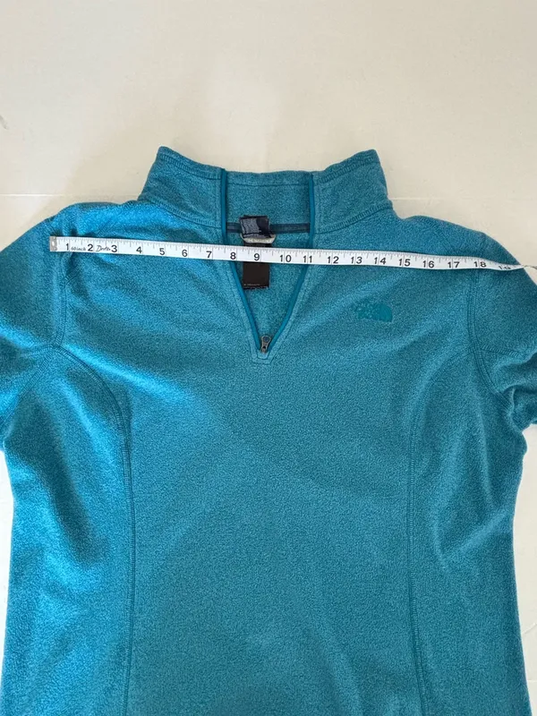 The North Face Teal Quarter Zip Fleece Pullover Women’s XL Cozy Outdoor Jacket - Image 4