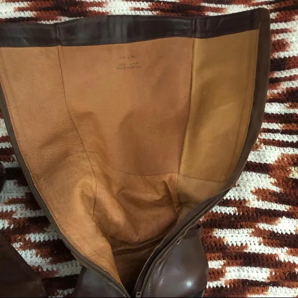 Frye Brown Leather Tall Knee High Buckles Harness Western Boho Cowgirl Boots Goth #Equestrian #Medieval #Whimsygoth #cottagecore Sz 9M Measurement in pics - Image 3