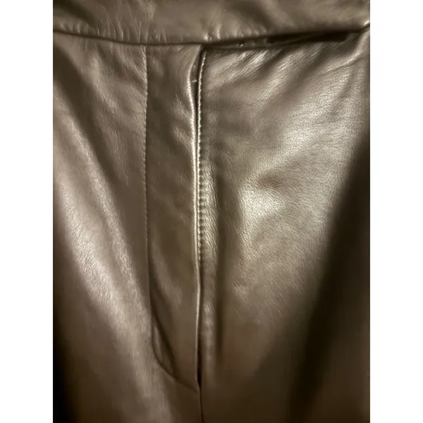 Preston‎ & York Premiere Genuine Leather Pants Womens 14 Straight Leg Dark Brown - Image 3