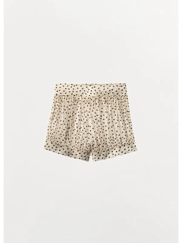 ZARA Polka Dot Cream Elastic Bloomer Shorts - Image 5