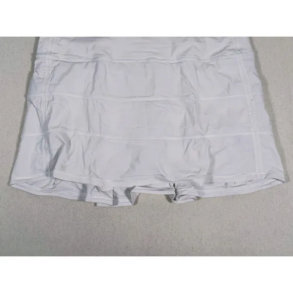 Lululemon Pace Rival Mid Rise Skort Size 10 Long White Tennis Running Pockets - Image 10