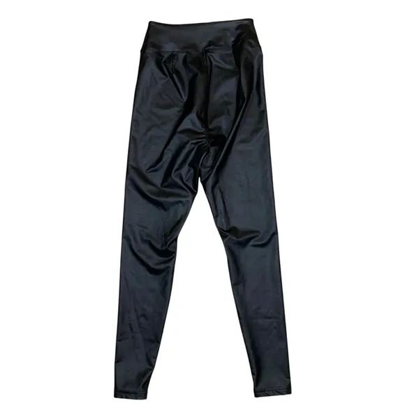Offline By Aerie‎ S Real Luxe Black Faux Leather High Rise Leggings Sleek - Image 4