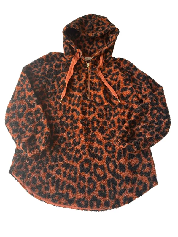 LOFT leopard print sherpa hoodie - Image 4