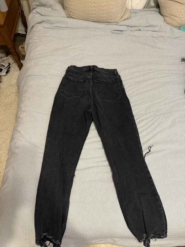 Abercrombie The Ankle Straight Ultra High-Rise Black Curve Love Jeans - Image 3
