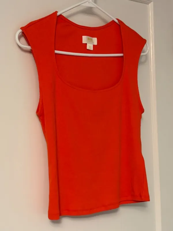 Maeve Anthropologie ribbed cropped square neck / scoop neck tank size small - Image 3