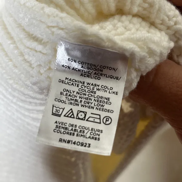 LOFT Sweater Large White Pointelle Bobble‎ Knit Women's Long Sleeve NWT Feminine - Image 4