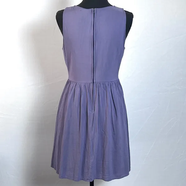 YA Los Angeles Dress Womens Large Embroidered Fit & Flare Purple Boho Cottage - Image 3