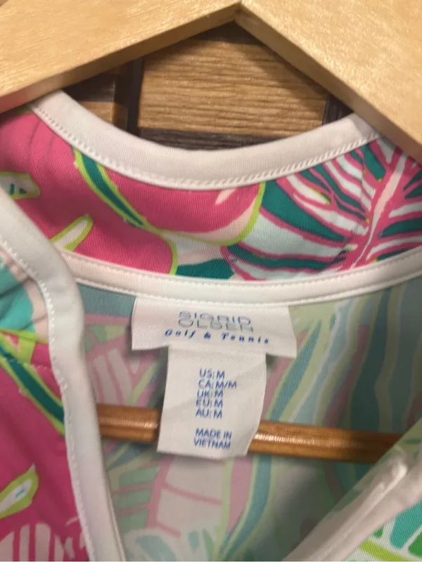 Sigrid Olsen pink and green golf and tennis tank medium - Image 5