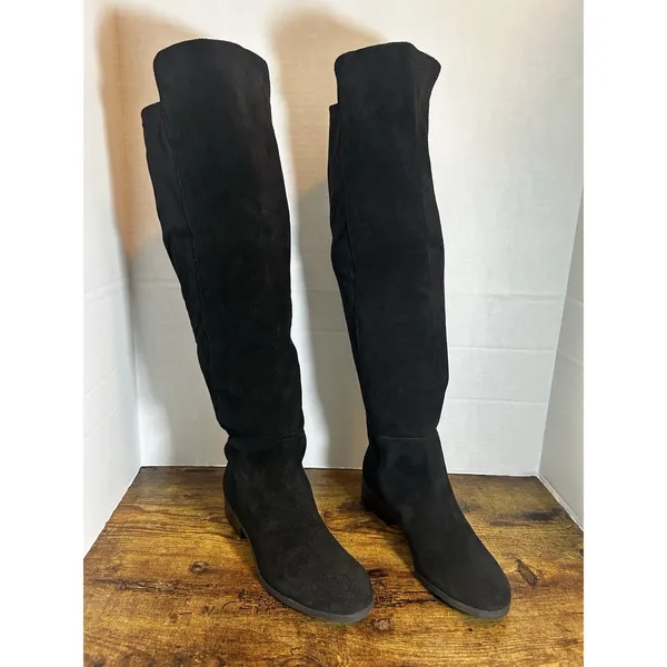 Lucky Brand LK Calypso Black Suede Tall Boots 9M NIB Oiled Suede Riding Autumn - Image 7