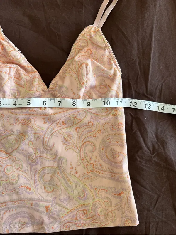 Out From Under UO Mesh Paisley Camisole Small Peach Pink Resort Festival Cami - Image 2