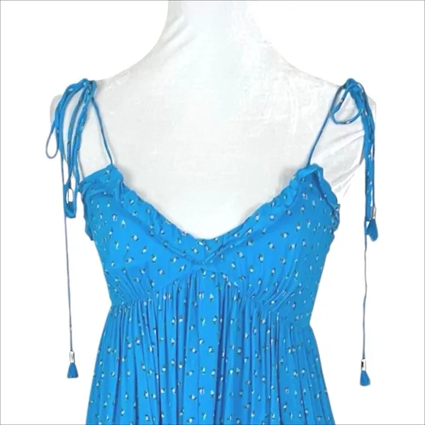 Karina Grimaldi Saralyn Sleeveless High Low Dress on Blue Floral Size XS - Image 4