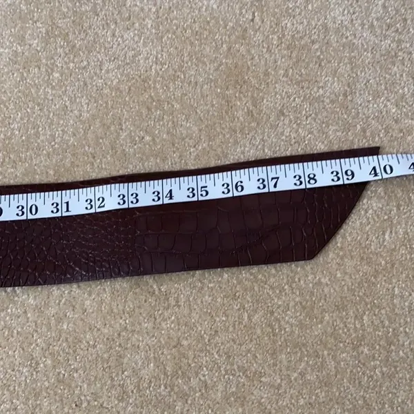 Women’s Barkwood Brown Wide Belt with Gold Buckle M NWT - Image 5