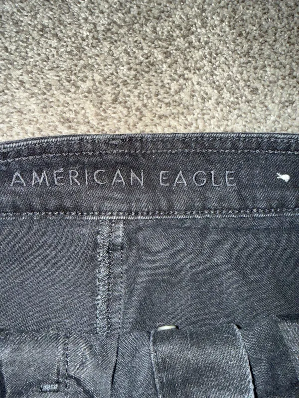 American Eagle Women's Black Denim Button-Front Mini Skirt - Image 2